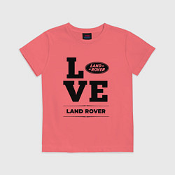 Футболка хлопковая детская Land Rover Love Classic, цвет: коралловый