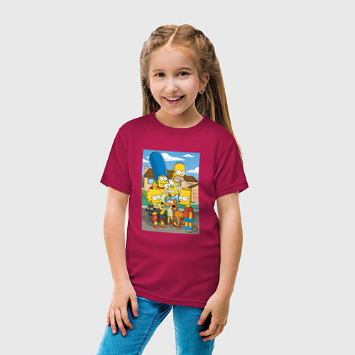 Детская футболка Любимые Симпсоны / Маджента – фото 4