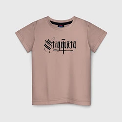 Футболка хлопковая детская Stigmata логотип, цвет: пыльно-розовый