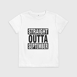 Футболка хлопковая детская Прямо из сентября, цвет: белый