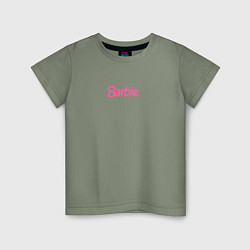 Футболка хлопковая детская Barbie mini logo, цвет: авокадо