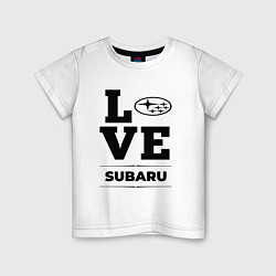 Футболка хлопковая детская Subaru Love Classic, цвет: белый