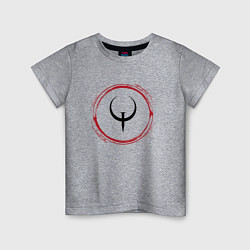 Детская футболка Символ Quake и красная краска вокруг