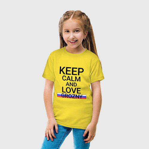 Детская футболка Keep calm Grozny Грозный / Желтый – фото 4