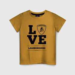 Футболка хлопковая детская Lamborghini Love Classic, цвет: горчичный