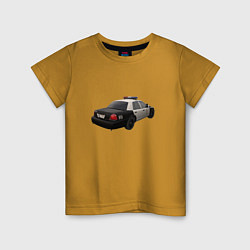 Футболка хлопковая детская LAPD автомобиль, цвет: горчичный