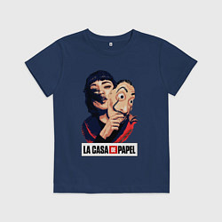 Футболка хлопковая детская Бумажный дом La casa de papel, цвет: тёмно-синий