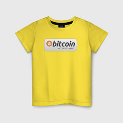 Детская футболка Bitcoin Accepted Here Биткоин принимается здесь