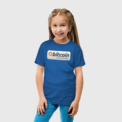 Футболка хлопковая детская Bitcoin Accepted Here Биткоин принимается здесь, цвет: синий — фото 2