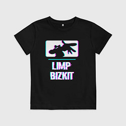 Футболка хлопковая детская Limp Bizkit Glitch Rock, цвет: черный
