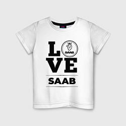 Футболка хлопковая детская Saab Love Classic, цвет: белый