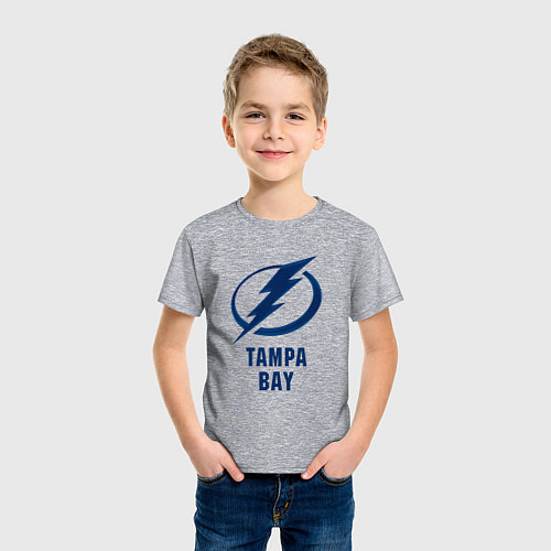 Детская футболка Тампа-Бэй 3D Logo / Меланж – фото 3