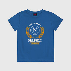 Футболка хлопковая детская Лого Napoli и надпись Legendary Football Club, цвет: синий
