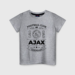 Футболка хлопковая детская Ajax: Football Club Number 1 Legendary, цвет: меланж