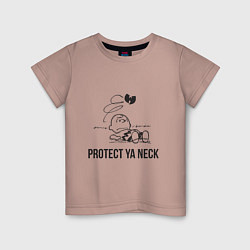 Футболка хлопковая детская WU Protect Ya Neck, цвет: пыльно-розовый