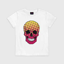 Футболка хлопковая детская Pop-art skull, цвет: белый