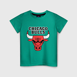 Футболка хлопковая детская Chicago Bulls цвета зеленый — фото 1
