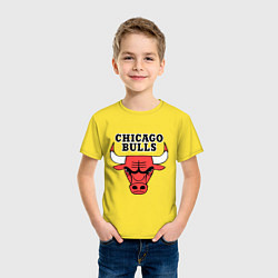 Футболка хлопковая детская Chicago Bulls, цвет: желтый — фото 2