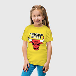 Футболка хлопковая детская Chicago Bulls, цвет: желтый — фото 2