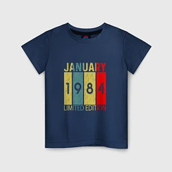 Футболка хлопковая детская 1984 - Январь, цвет: тёмно-синий