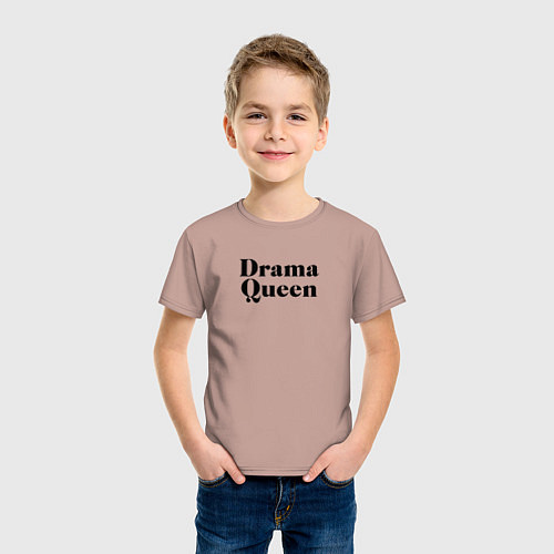 Детская футболка Надпись Drama Queen / Пыльно-розовый – фото 3