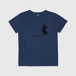 Футболка хлопковая детская Hollow Knight на краю, цвет: тёмно-синий