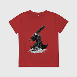 Футболка хлопковая детская Berserk the Black Swordsman, цвет: красный