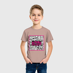 Футболка хлопковая детская Arson j-hope BTS, цвет: пыльно-розовый — фото 2