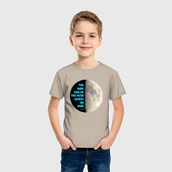 Футболка хлопковая детская ЗАГАДКА ЛУНЫ, цвет: миндальный — фото 2