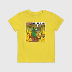 Футболка хлопковая детская Пепе Лягушонок в беде, цвет: желтый
