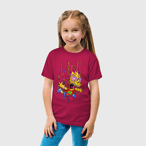 Детская футболка Барт Симпсон - свободное падение / Маджента – фото 4