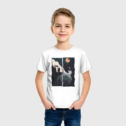 Футболка хлопковая детская Оранжевая луна и дикий альпинизм, цвет: белый — фото 2