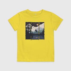 Футболка хлопковая детская Оранжевая луна и тарзанка, цвет: желтый