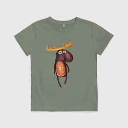 Футболка хлопковая детская Прикольный лосяш, цвет: авокадо
