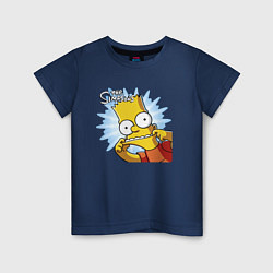 Футболка хлопковая детская Барт Симпсон корчит рожицу!, цвет: тёмно-синий