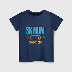Футболка хлопковая детская Игра Skyrim pro gaming, цвет: тёмно-синий