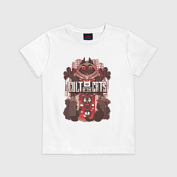 Футболка хлопковая детская Cult Of The Cats, цвет: белый