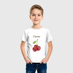 Футболка хлопковая детская Cherry вишня, цвет: белый — фото 2