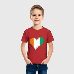 Футболка хлопковая детская Сердце - Ирландия, цвет: красный — фото 2
