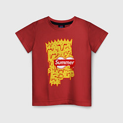 Футболка хлопковая детская Bart Simpson - Summer, цвет: красный