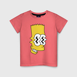 Футболка хлопковая детская Bart Simpson - glitch, цвет: коралловый