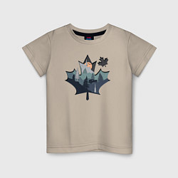 Футболка хлопковая детская Бездорожье, цвет: миндальный