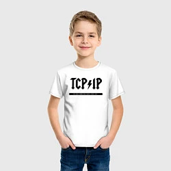 Футболка хлопковая детская TCPIP Connecting people since 1972, цвет: белый — фото 2