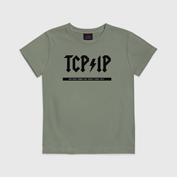 Футболка хлопковая детская TCPIP Connecting people since 1972, цвет: авокадо