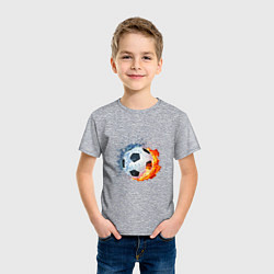 Футболка хлопковая детская Футбол - противостояние стихий, цвет: меланж — фото 2
