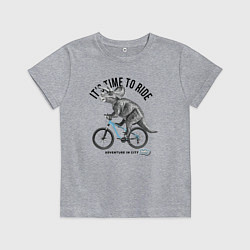Футболка хлопковая детская Путешествие на велосипеде, цвет: меланж