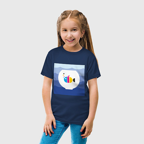 Детская футболка CMYK рыбка / Тёмно-синий – фото 4