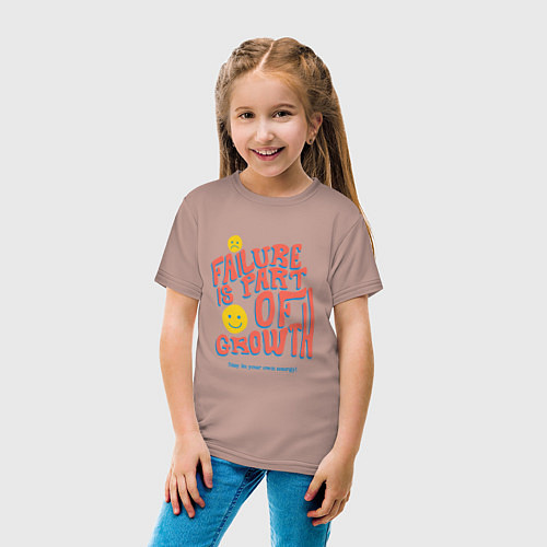 Детская футболка Failure is part of the grouth / Пыльно-розовый – фото 4