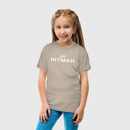 Детская футболка Hitman - лого / Миндальный – фото 4