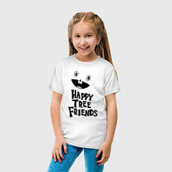 Футболка хлопковая детская Happy Three Friends - LOGO, цвет: белый — фото 2